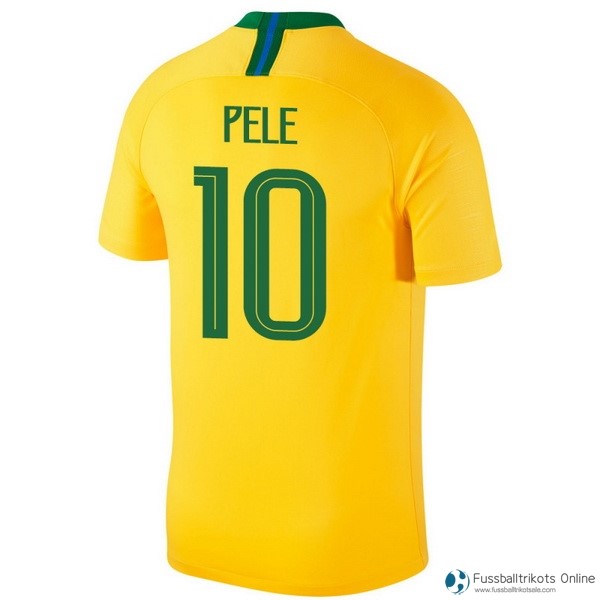 Brasilien Trikot Heim Pele 2018 Gelb Fussballtrikots Günstig